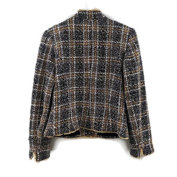ECI New York Tweed Silk Trim Blazer - Black/White/Tan 4 - Picture 2 of 7